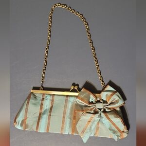 Chic Striped Mini Bag with Bow